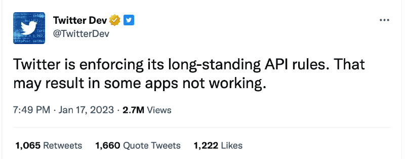 Twitter против клиентов